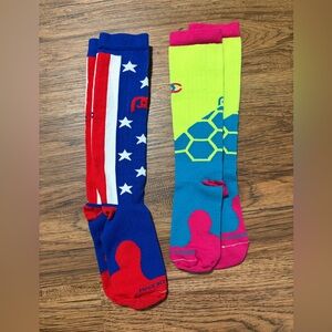 Pro Compression Colorful Patterned running compression Socks. NWOT. S/M